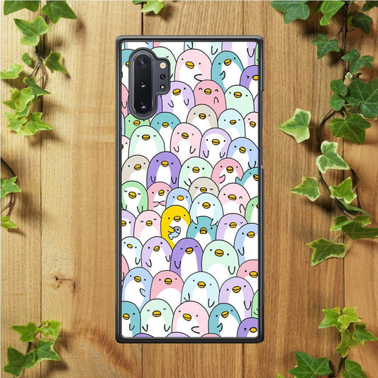 Pinguins Doodle Samsung Galaxy Note 10 Plus Case-Rubber / White (2D Case)-Xtracase
