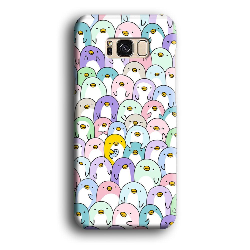Pinguins Doodle Samsung Galaxy S8 Case-Plastic / Full Wrap (3D Case)-Xtracase