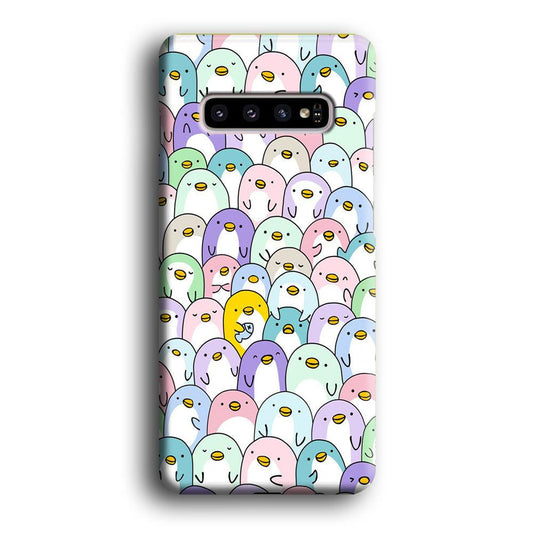 Pinguins Doodle Samsung Galaxy S10 3D Case-Xtracase