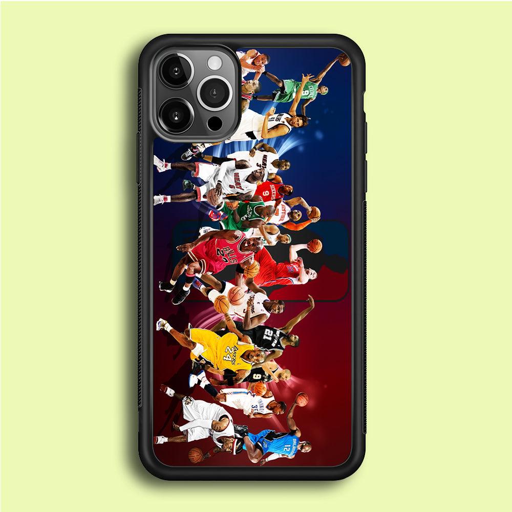 Players NBA Sports iPhone 12 Pro Case-Rubber / Black (2D Case)-Xtracase