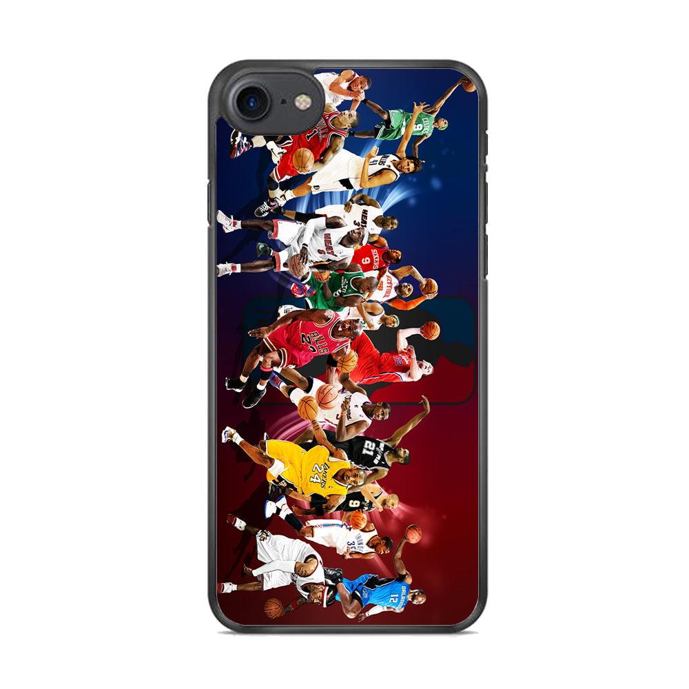 Players NBA Sports iPhone 8 Case-Rubber / Black (2D Case)-Xtracase