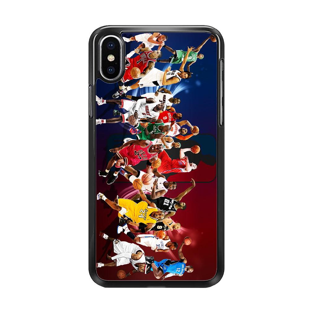 Players NBA Sports iPhone X Case-Rubber / Black (2D Case)-Xtracase