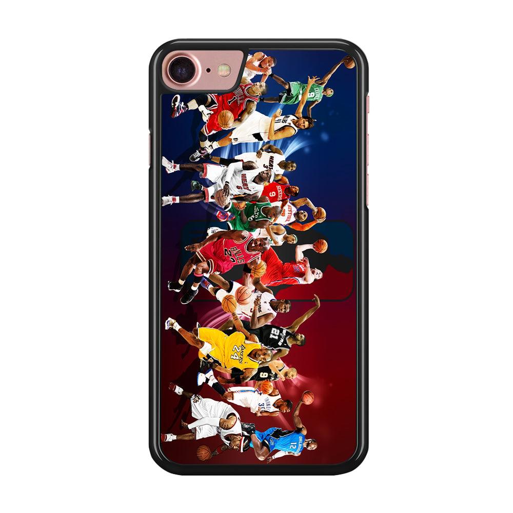 Players NBA Sports iPhone SE 2020 Case-Rubber / Black (2D Case)-Xtracase