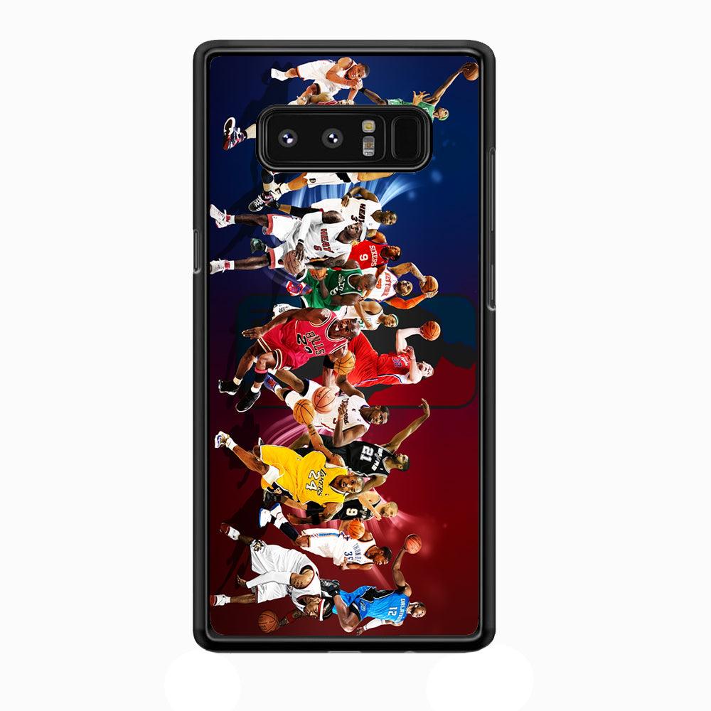 Players NBA Sports Samsung Galaxy Note 8 Case-Rubber / White (2D Case)-Xtracase