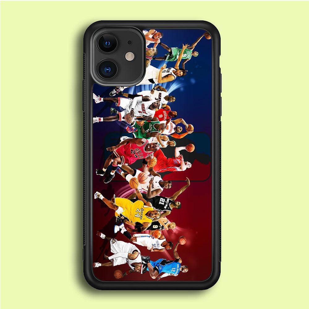 Players NBA Sports iPhone 12 Mini Case-Rubber / Black (2D Case)-Xtracase
