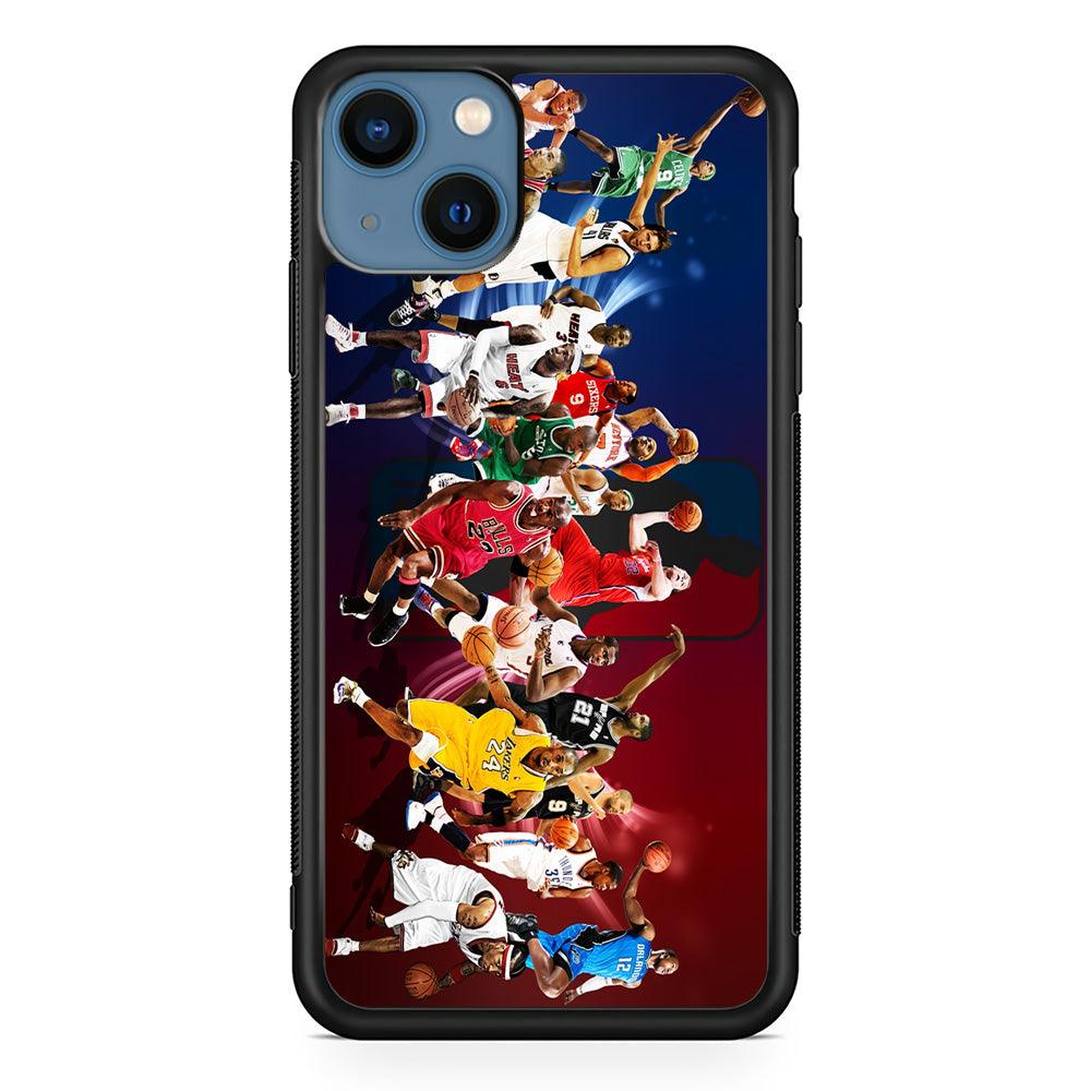 Players NBA Sports iPhone 13 Mini Case-Rubber / Black (2D Case)-Xtracase