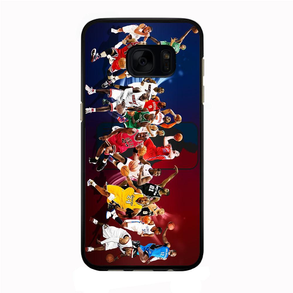 Players NBA Sports Samsung Galaxy S7 Edge Case-Rubber / Black (2D Case)-Xtracase