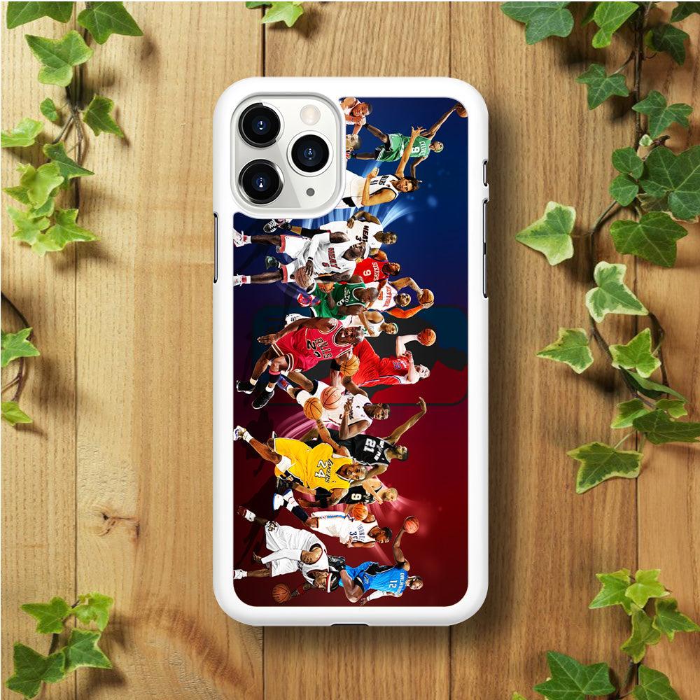 Players NBA Sports iPhone 11 Pro Case-Rubber / White (2D Case)-Xtracase