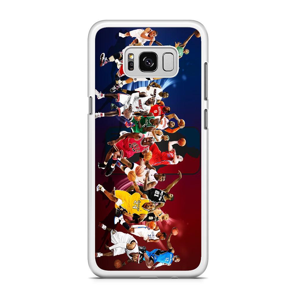 Players NBA Sports Samsung Galaxy S8 Case-Rubber / White (2D Case)-Xtracase