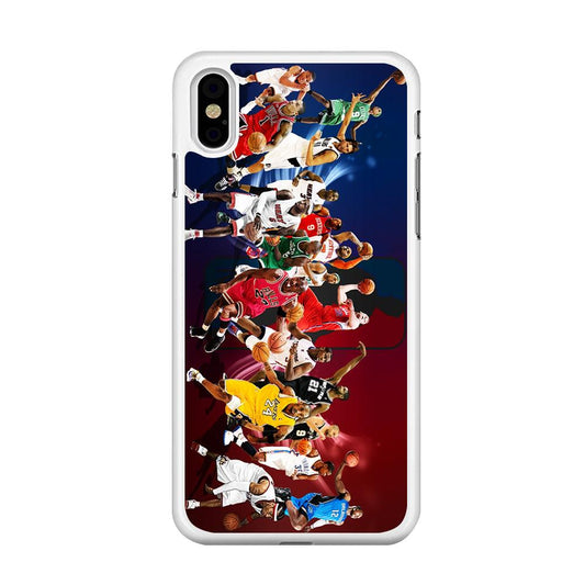 Players NBA Sports iPhone X Case-Rubber / White (2D Case)-Xtracase