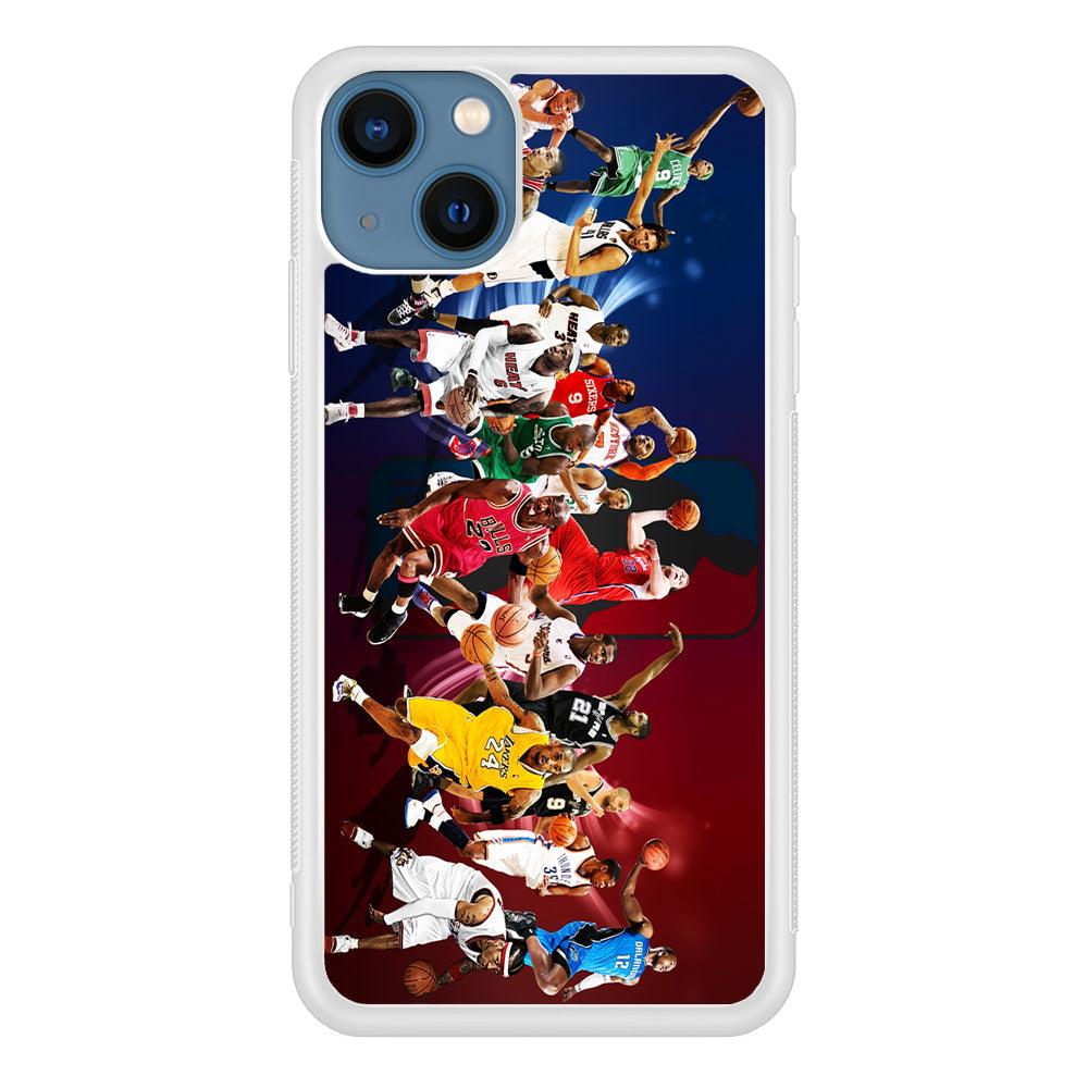 Players NBA Sports iPhone 13 Mini Case-Rubber / White (2D Case)-Xtracase