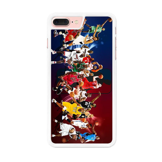Players NBA Sports iPhone 8 Plus Case-Rubber / White (2D Case)-Xtracase