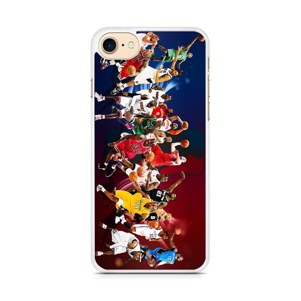 Players NBA Sports iPhone 8 Case-Rubber / White (2D Case)-Xtracase
