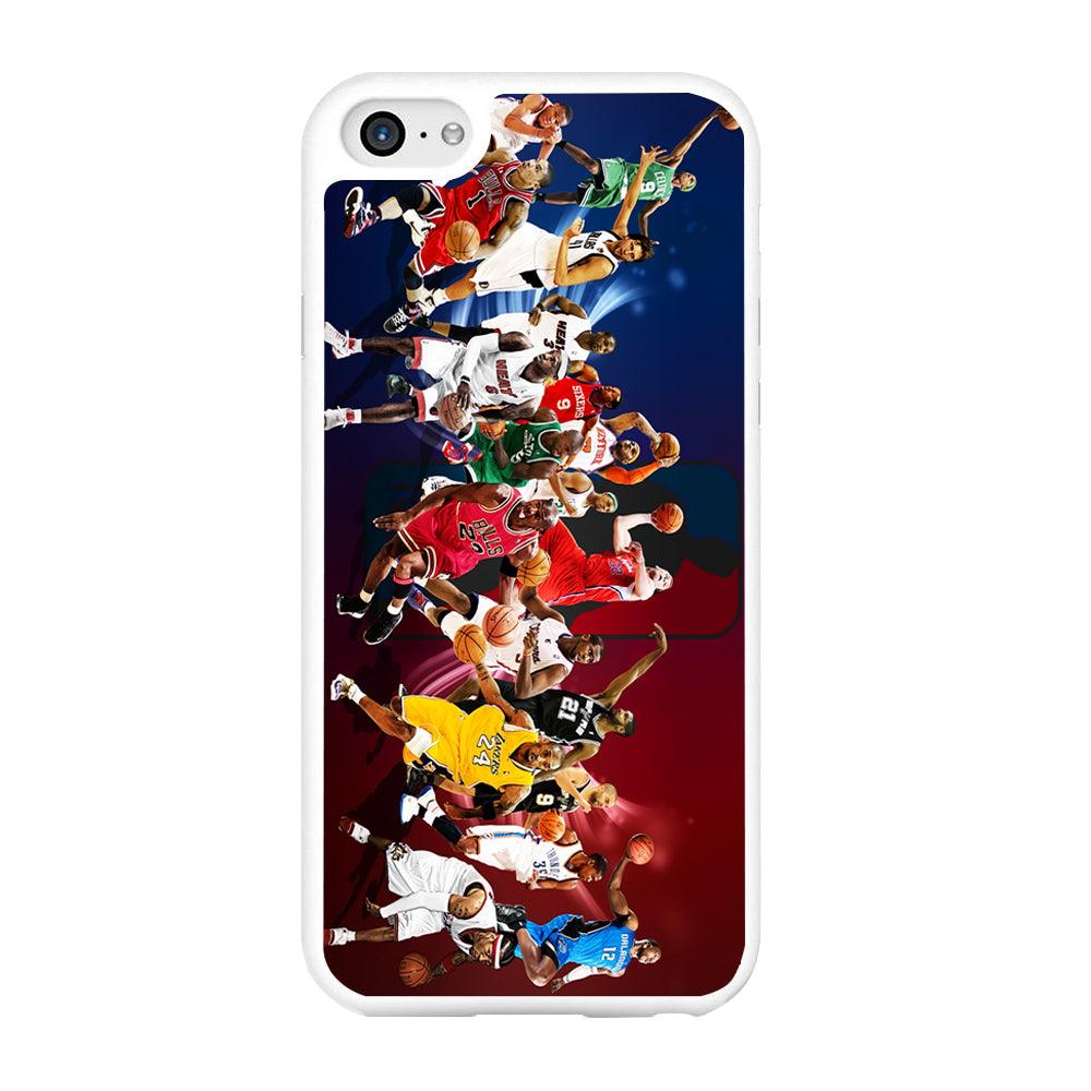 Players NBA Sports iPhone 6 Plus | 6s Plus Case-Rubber / White (2D Case)-Xtracase