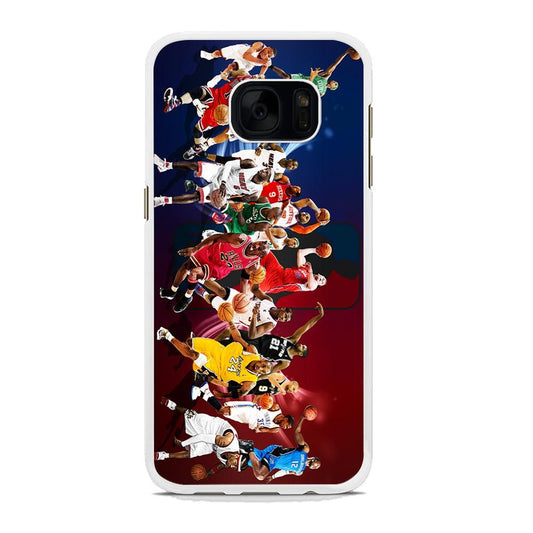 Players NBA Sports Samsung Galaxy S7 Edge Case-Rubber / White (2D Case)-Xtracase