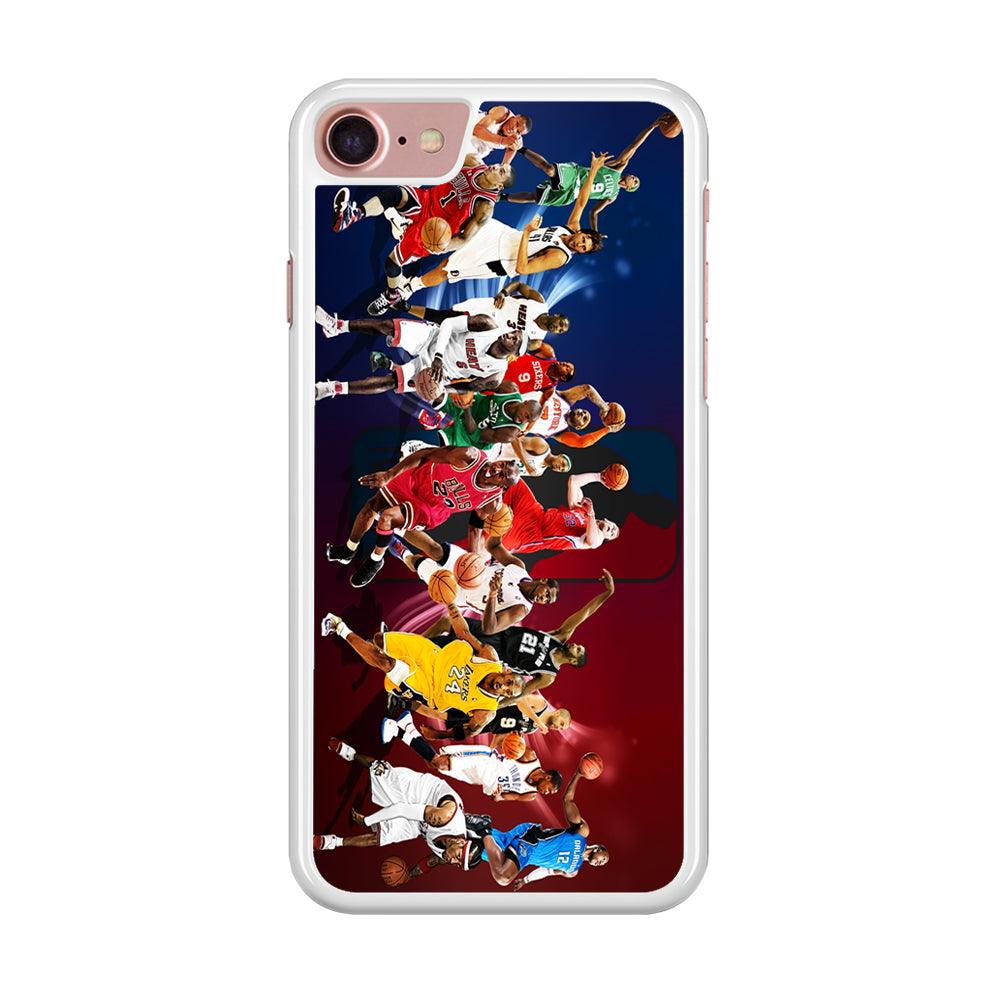Players NBA Sports iPhone SE 2020 Case-Rubber / White (2D Case)-Xtracase