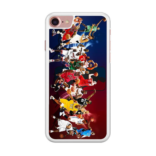 Players NBA Sports iPhone SE 2020 Case-Rubber / White (2D Case)-Xtracase
