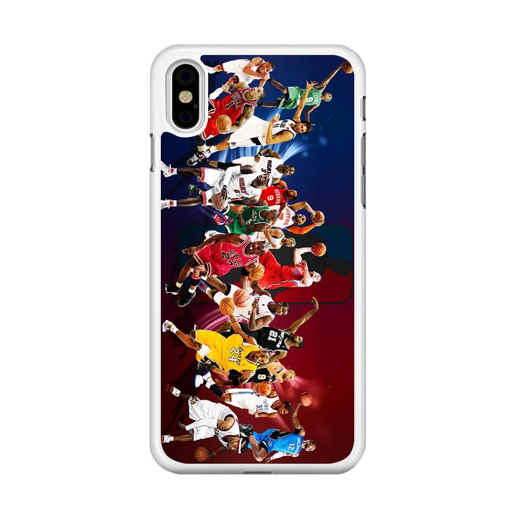 Players NBA Sports iPhone Xs Max Case-Rubber / White (2D Case)-Xtracase