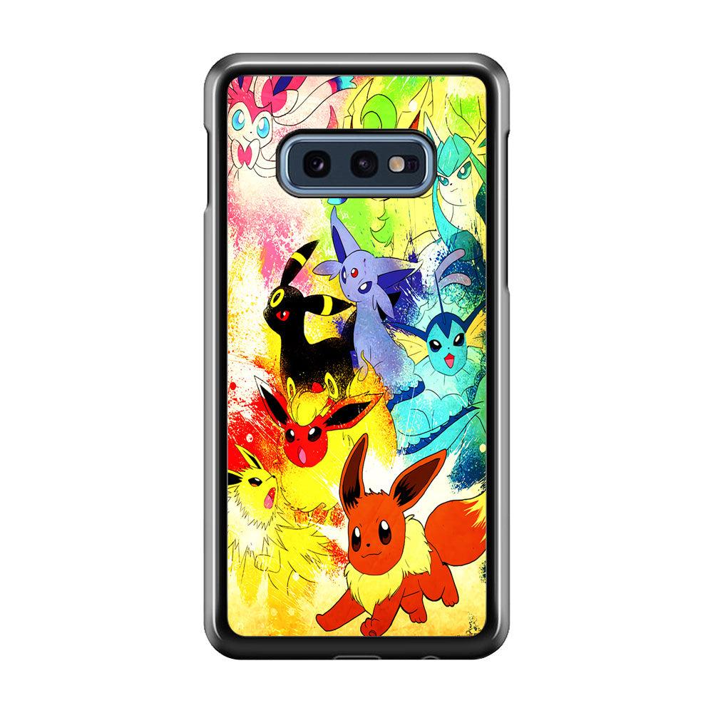 Pokemon Eevee Painting Samsung Galaxy S10E Case-Rubber / Black (2D Case)-Xtracase