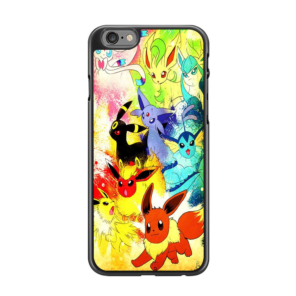 Pokemon Eevee Painting iPhone 6 | 6s Case-Rubber / Black (2D Case)-Xtracase