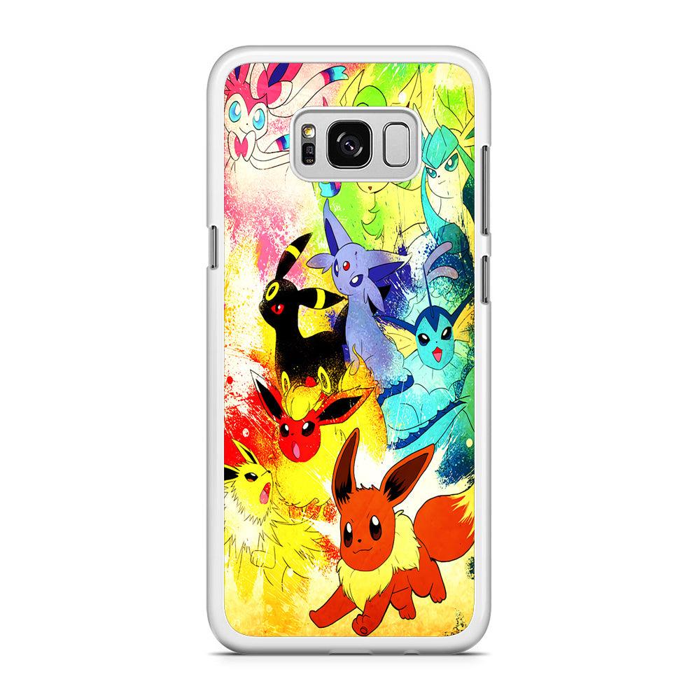 Pokemon Eevee Painting Samsung Galaxy S8 Plus Case-Rubber / White (2D Case)-Xtracase