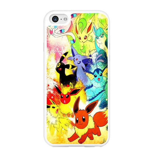 Pokemon Eevee Painting iPhone 6 Plus | 6s Plus Case-Rubber / White (2D Case)-Xtracase