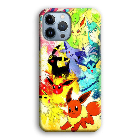 Pokemon Eevee Painting iPhone 13 Pro Max Case-Plastic / Full Wrap (3D Case)-Xtracase