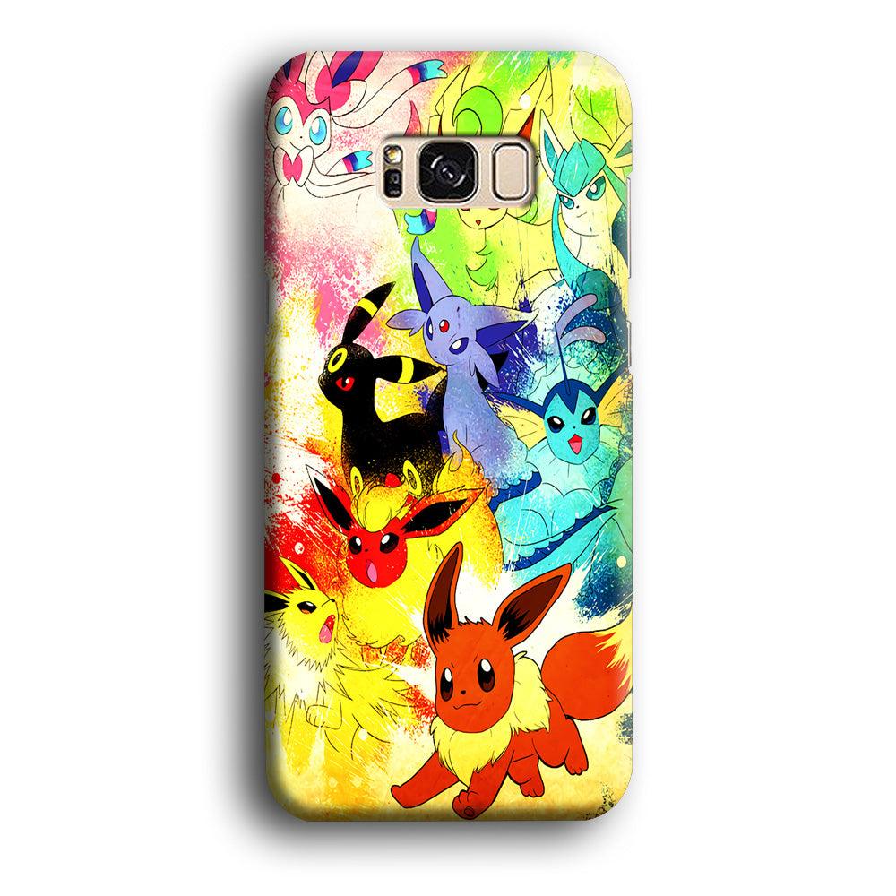 Pokemon Eevee Painting Samsung Galaxy S8 Plus Case-Plastic / Full Wrap (3D Case)-Xtracase