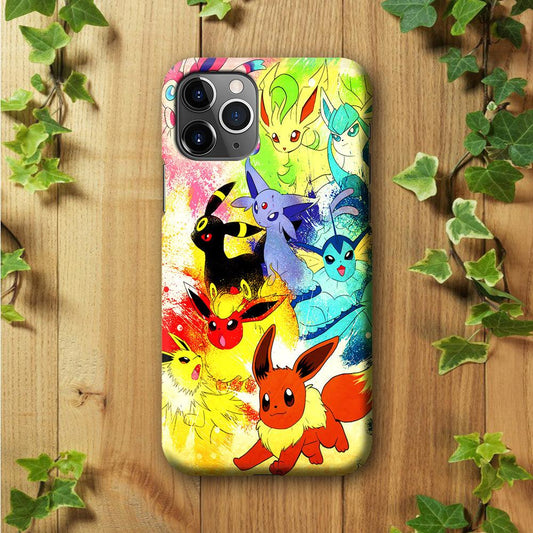 Pokemon Eevee Painting iPhone 11 Pro Max Case-Plastic / Full Wrap (3D Case)-Xtracase
