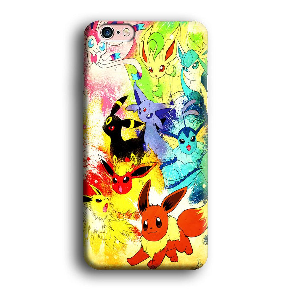 Pokemon Eevee Painting iPhone 6 | 6s Case-Plastic / Full Wrap (3D Case)-Xtracase