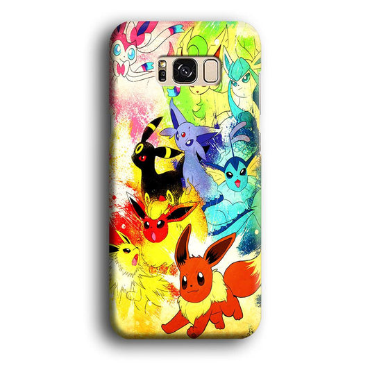 Pokemon Eevee Painting Samsung Galaxy S8 Case-Plastic / Full Wrap (3D Case)-Xtracase