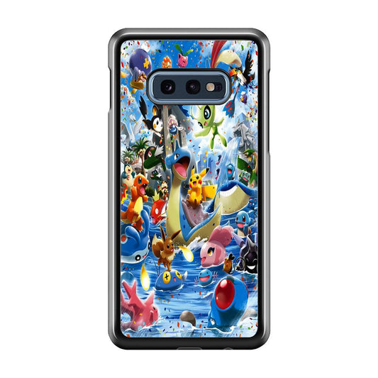 Pokemon Party Samsung Galaxy S10E Case-Plastic / Full Wrap (3D Case)-Xtracase
