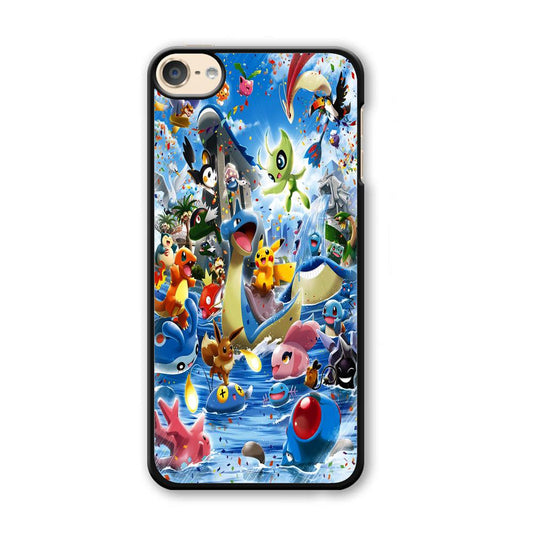 Pokemon Party iPod Touch 6 Case-Plastic / White (2D Case)-Xtracase