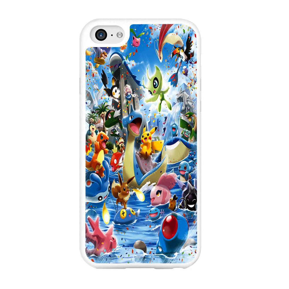 Pokemon Party iPhone 6 Plus | 6s Plus Case-Rubber / White (2D Case)-Xtracase