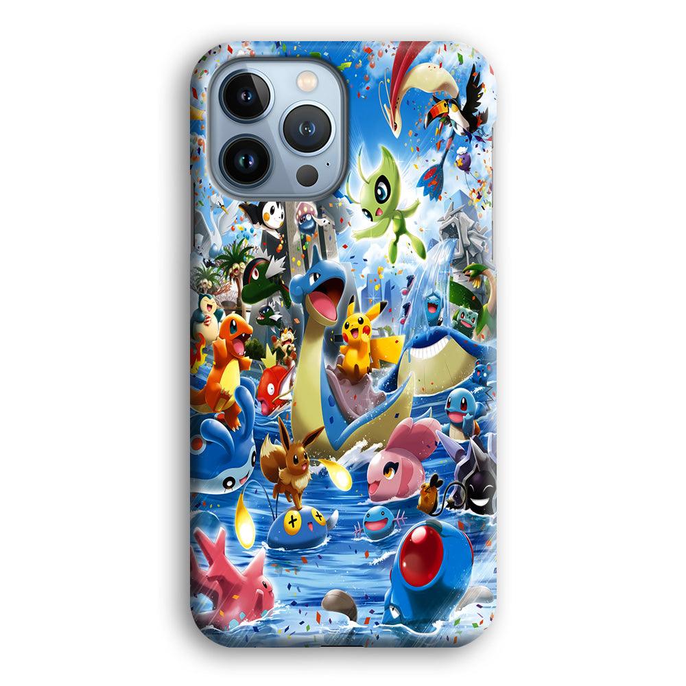 Pokemon Party iPhone 13 Pro Max Case-Plastic / Full Wrap (3D Case)-Xtracase