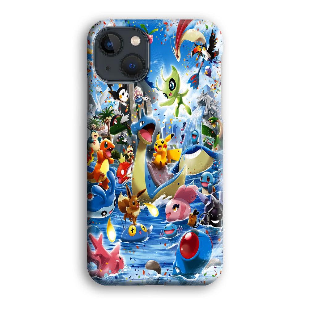 Pokemon Party iPhone 13 Pro Case-Plastic / Full Wrap (3D Case)-Xtracase
