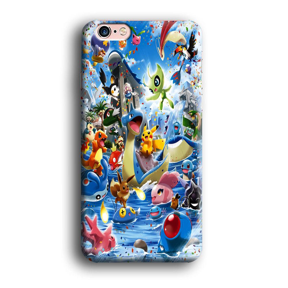 Pokemon Party iPhone 6 | 6s Case-Plastic / Full Wrap (3D Case)-Xtracase