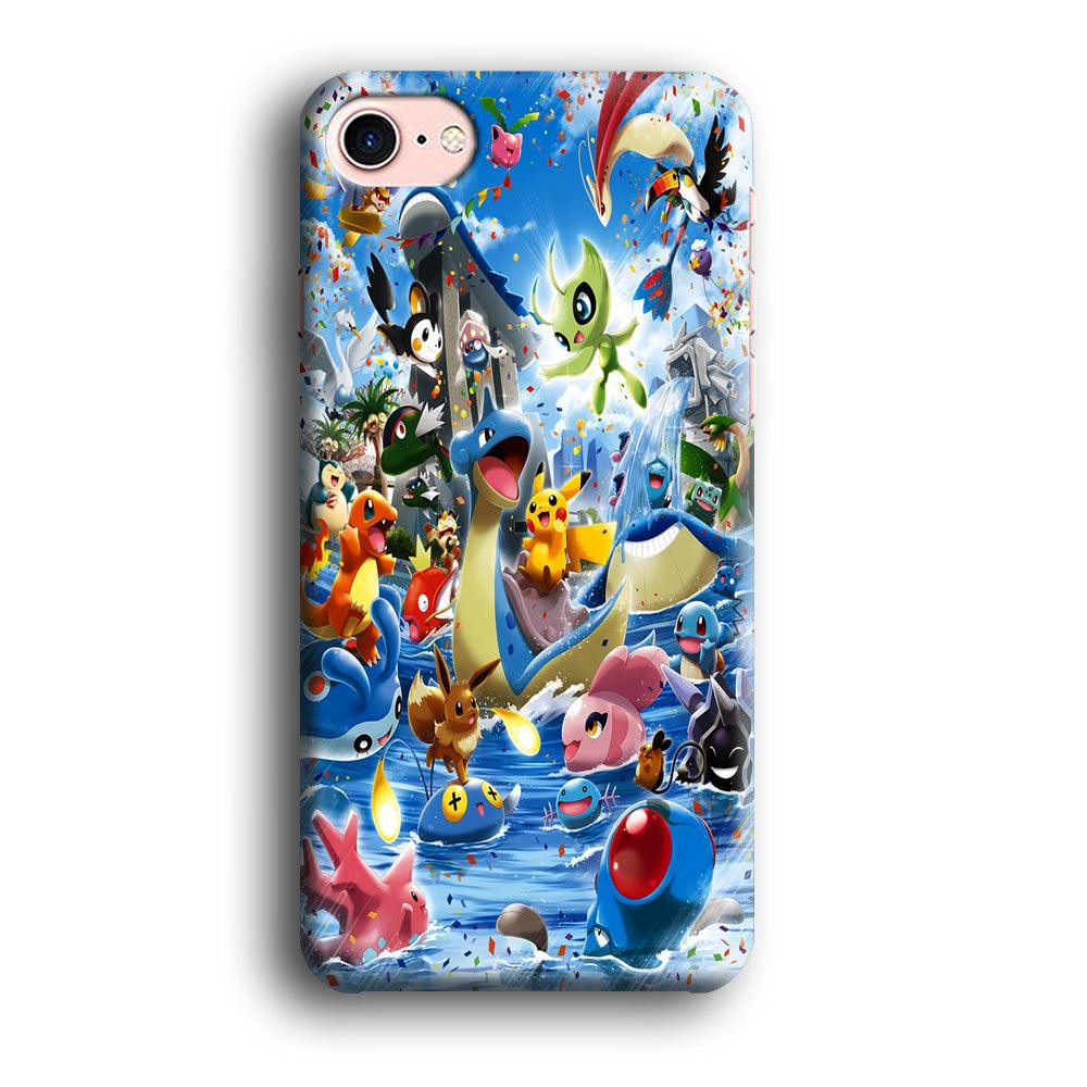Pokemon Party iPhone 7 Case-Plastic / Full Wrap (3D Case)-Xtracase