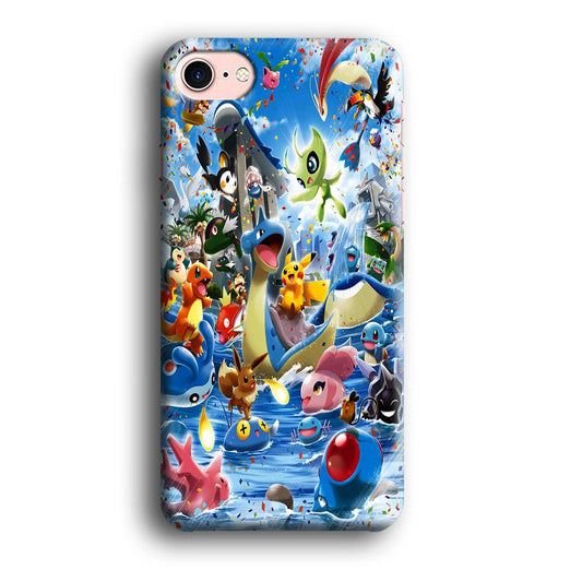 Pokemon Party iPhone 7 Case-Plastic / Full Wrap (3D Case)-Xtracase