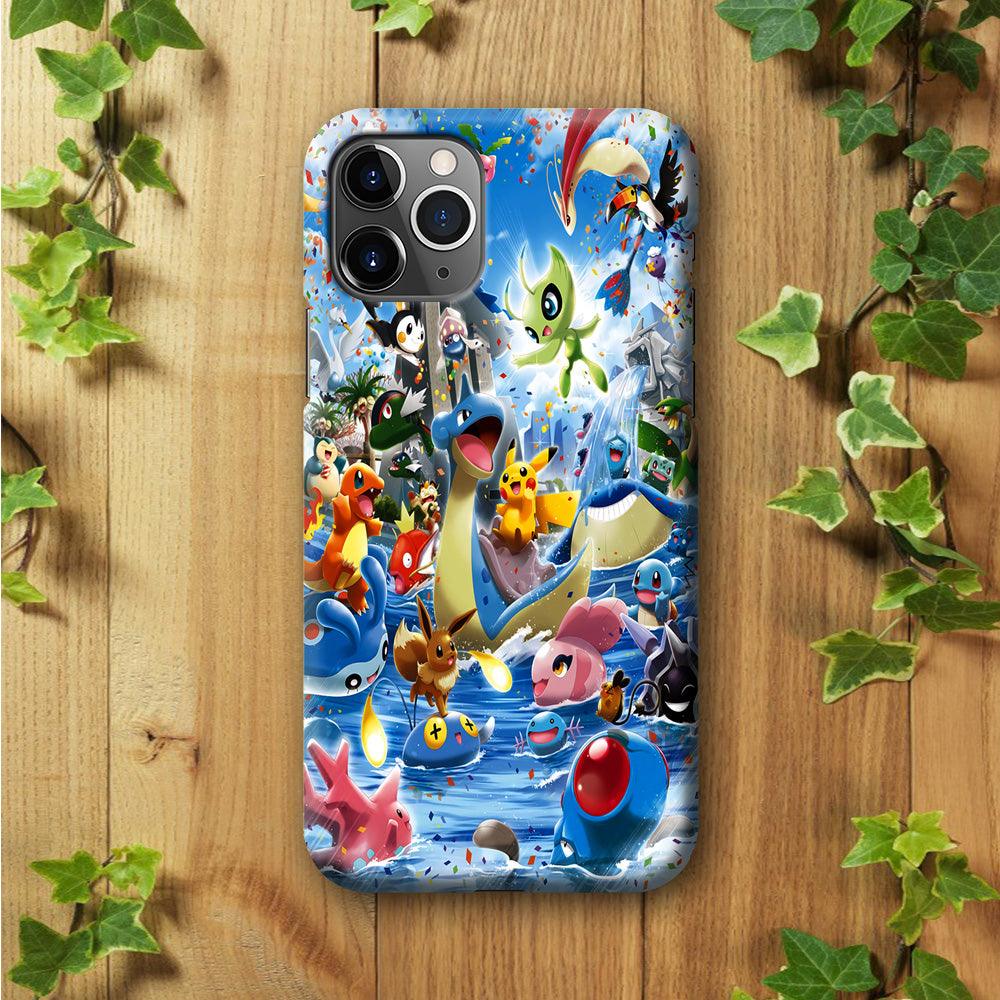 Pokemon Party iPhone 11 Pro Case-Plastic / Full Wrap (3D Case)-Xtracase