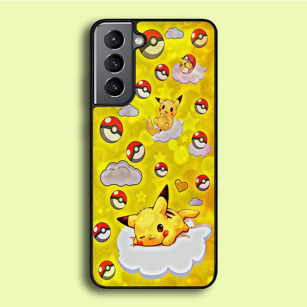 Pokemon Pikachu and Cloud Samsung Galaxy A16 Case-Rubber / White (2D Case)-Xtracase