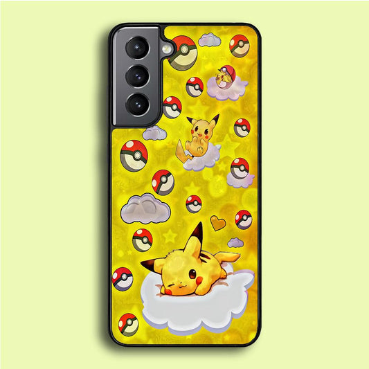 Pokemon Pikachu and Cloud Samsung Galaxy A16 Case-Rubber / White (2D Case)-Xtracase