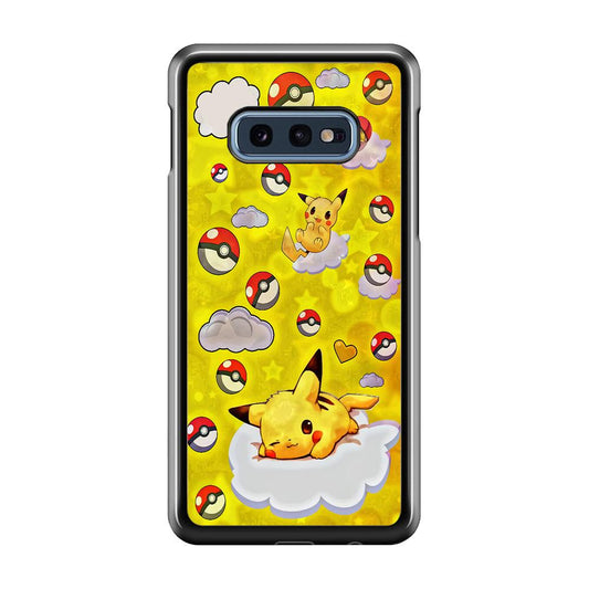 Pokemon Pikachu and Cloud Samsung Galaxy S10E Case-Plastic / Full Wrap (3D Case)-Xtracase