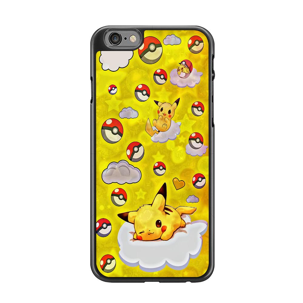 Pokemon Pikachu and Cloud iPhone 6 Plus | 6s Plus Case-Rubber / Black (2D Case)-Xtracase