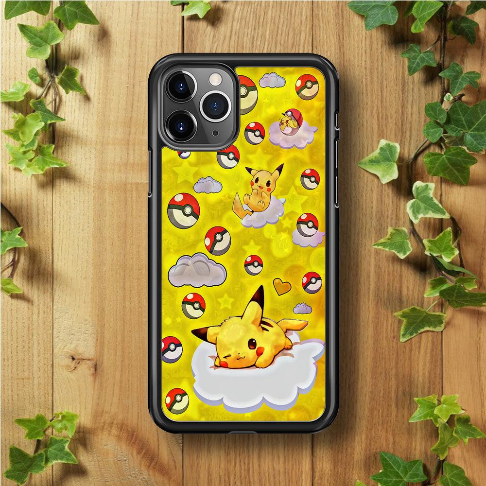 Pokemon Pikachu and Cloud iPhone 11 Pro Max Case-Plastic / Full Wrap (3D Case)-Xtracase
