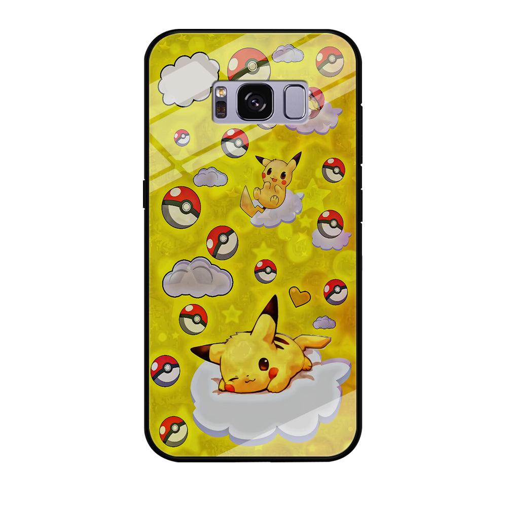 Pokemon Pikachu and Cloud Samsung Galaxy S8 Case-Tempered Glass Case-Xtracase