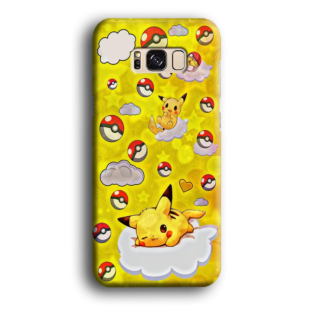 Pokemon Pikachu and Cloud Samsung Galaxy S8 Case-Plastic / Full Wrap (3D Case)-Xtracase