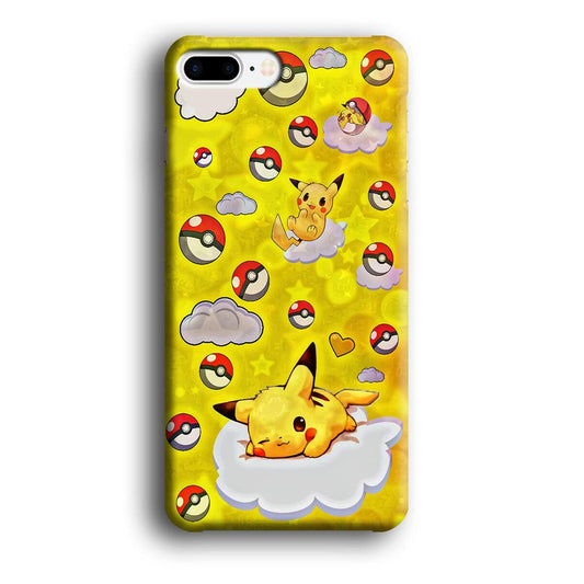 Pokemon Pikachu and Cloud iPhone 7 Plus Case-Plastic / Full Wrap (3D Case)-Xtracase