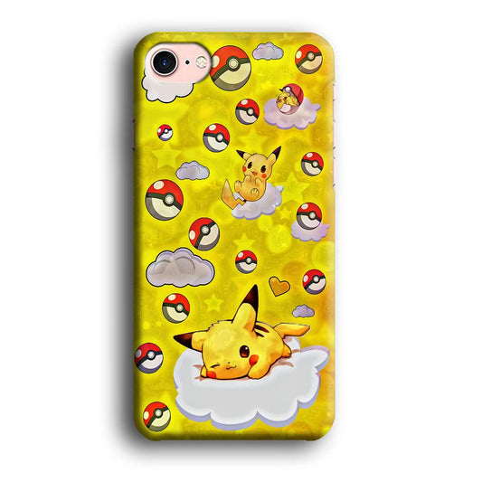 Pokemon Pikachu and Cloud iPhone 8 Case-Plastic / Full Wrap (3D Case)-Xtracase