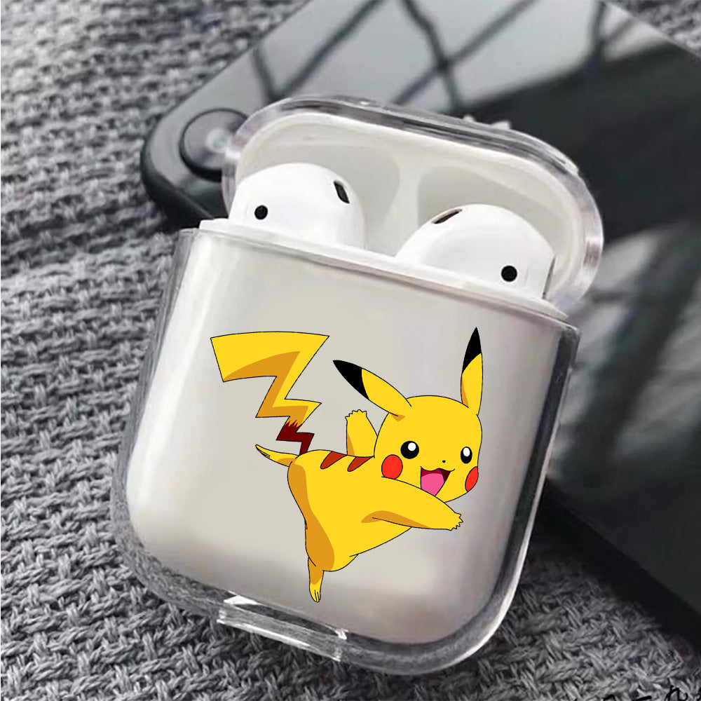 Pokemon Pikachu Hard Plastic Protective Clear Case Cover For Apple Airpods